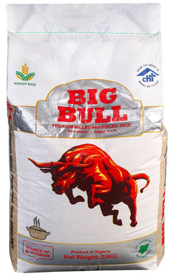 25kg big bull perboiled rice
